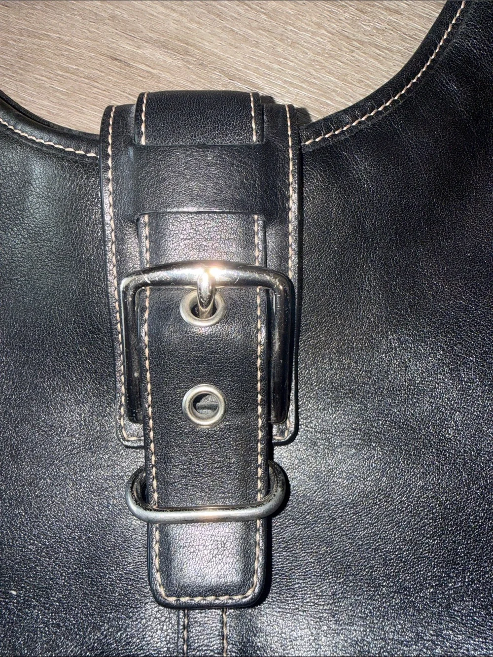 COACH VINTAGE Y2K HAMPTON SOHO BUCKLE HOBO SHOULDER BAG Black Leather